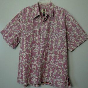 TORI RICHARD Muted Paprika Tropical Print Cotton Hawaiian Camp Shirt Size 2XL